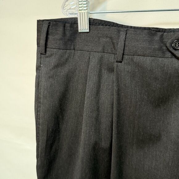 Jos A Bank Black 100% Wool Dress Pants Pleated Front Cuffed Hems Mens 41x29 Reg - Picture 13 of 16